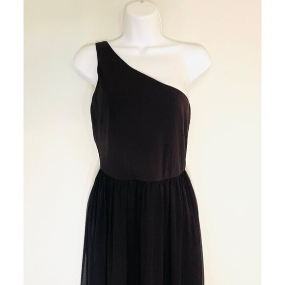 Alice + Olivia Black One Shoulder Dress Size 2 - Picture 3 of 7